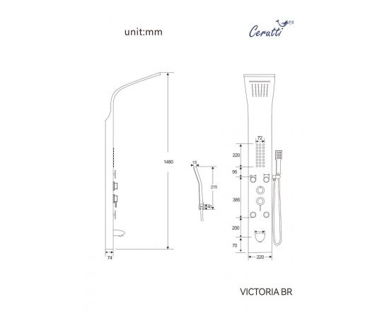 Панель душевая Ceruttispa VICTORIA BR CT9980_, изображение 3