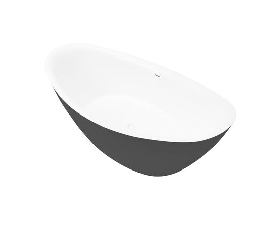 Ванна отдельностоящая Grossman Galaxy GR-1402MB 180х85х65 цвет черный-белый матовый_