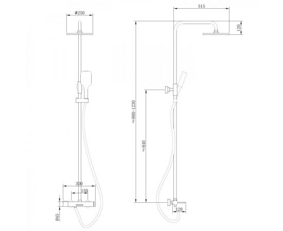 Душевая стойка Abber Emotion AF8816 с изливом хром_, изображение 3