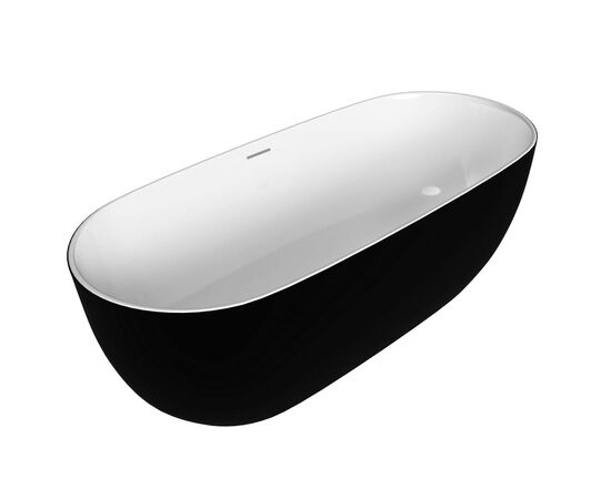 Ванна отдельностоящая Grossman Classic GR-2502MB 160х80х58 цвет черный-белый матовый_