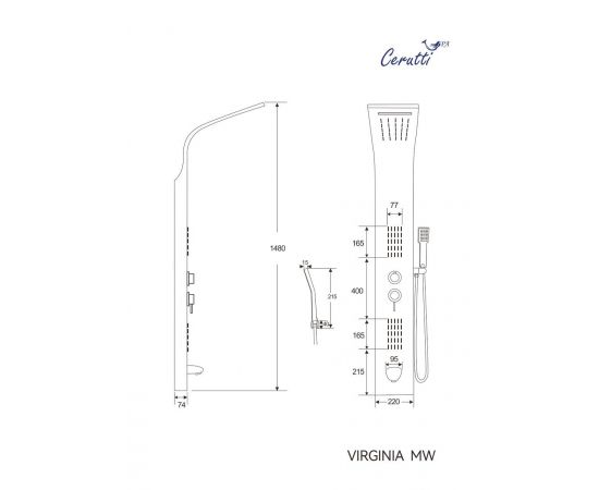 Панель душевая Ceruttispa VIRGINIA MW CT9982_, изображение 3