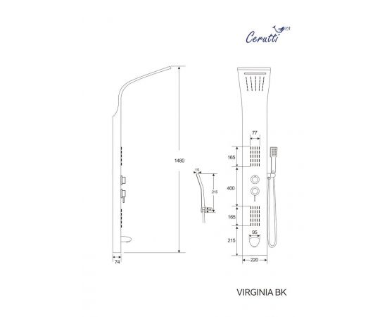 Панель душевая Ceruttispa VIRGINIA BK CT9989_, изображение 3