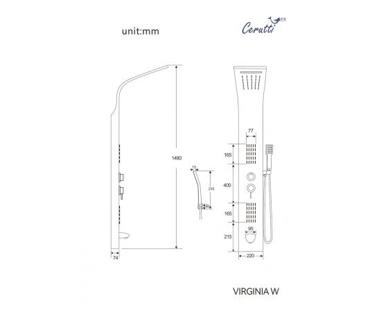 Панель душевая Ceruttispa VIRGINIA W CT9990_, изображение 3