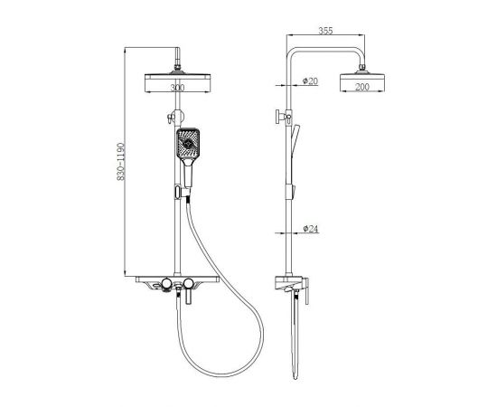 Душевая стойка beWash BV0MMSS6150 со смесителем цвет хром_, изображение 2