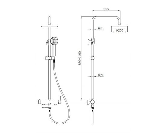 Душевая стойка beWash BV0MMSS6612 со смесителем для ванны хром_, изображение 2