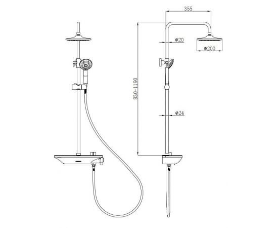 Душевая стойка beWash BV0MMSS6617 со смесителем цвет хром_, изображение 2