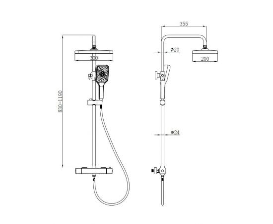 Душевая стойка beWash BV0MMSS6666 со смесителем цвет хром_, изображение 2