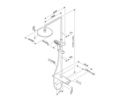 Душевая система Am.Pm Spirit V2.0 F0770A500_, изображение 2