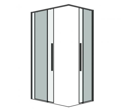Душевое ограждение Grossman Galaxy 300.K33.01.1280.42.00 120х80х195 см графит сатин стекло прозрачное_, изображение 2