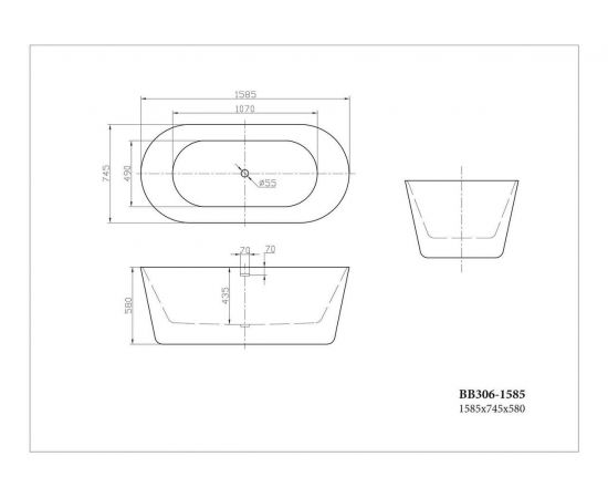 Акриловая ванна BelBagno BB306-1585_, изображение 4