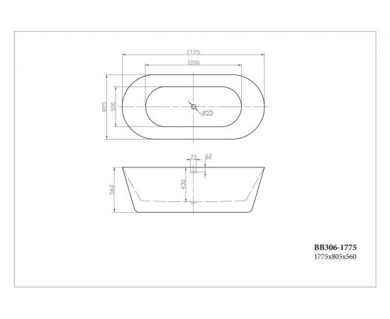 Акриловая ванна BelBagno BB306-1775_, изображение 4