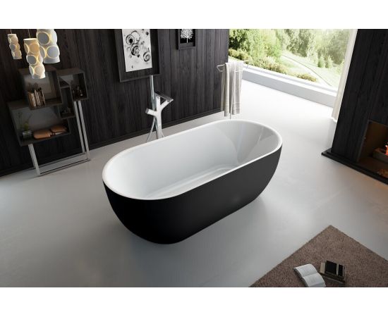Акриловая ванна BelBagno BB70-1500-800-W/NM Белый Глянец внутри черный матовый снаружи_, изображение 5