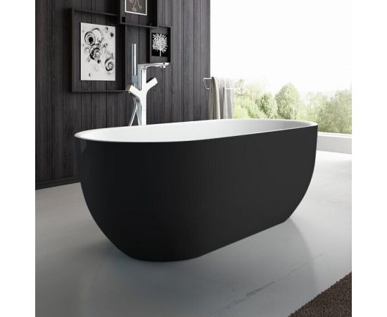 Акриловая ванна BelBagno BB70-1500-800-W/NM Белый Глянец внутри черный матовый снаружи_, изображение 6