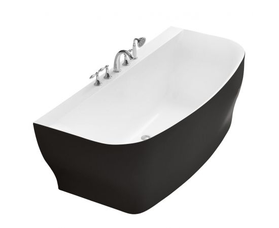 Акриловая ванна без перелива BelBagno BB74-NERO-W0 1650x780x590_