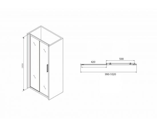 Душевая дверь ABBER Schwarzer Diamant AG30100BH_, изображение 5