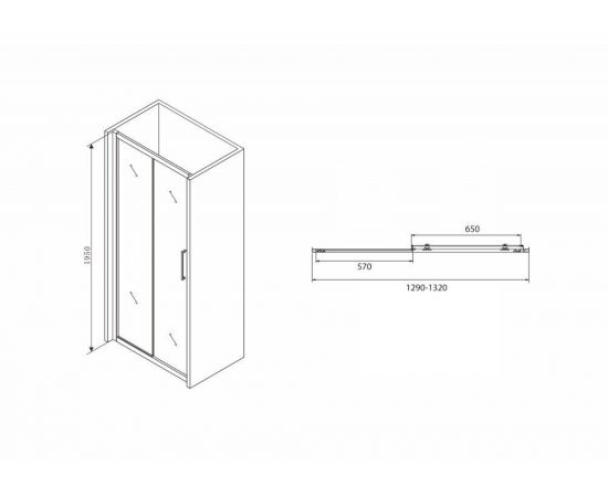 Душевая дверь ABBER Schwarzer Diamant AG30130BH_, изображение 5