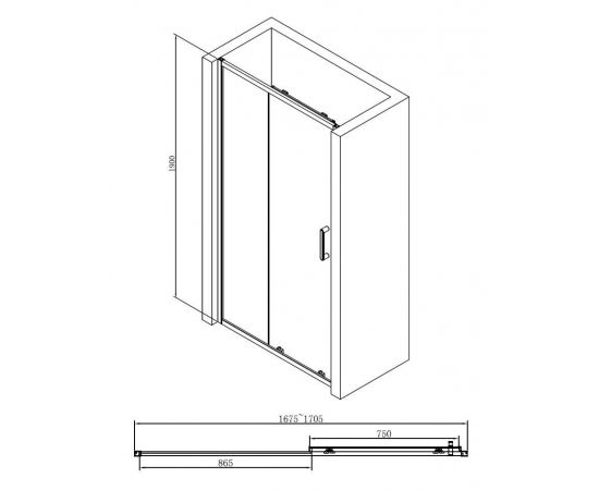 Душевая дверь ABBER Schwarzer Diamant AG30170B_, изображение 5