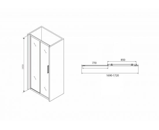 Душевая дверь ABBER Schwarzer Diamant AG30170BH_, изображение 5