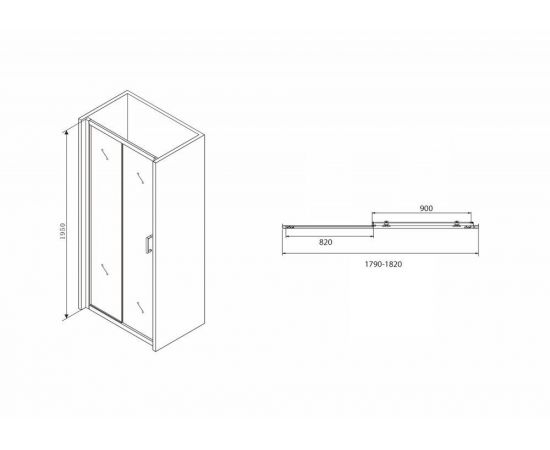 Душевая дверь ABBER Schwarzer Diamant AG30180B_, изображение 5