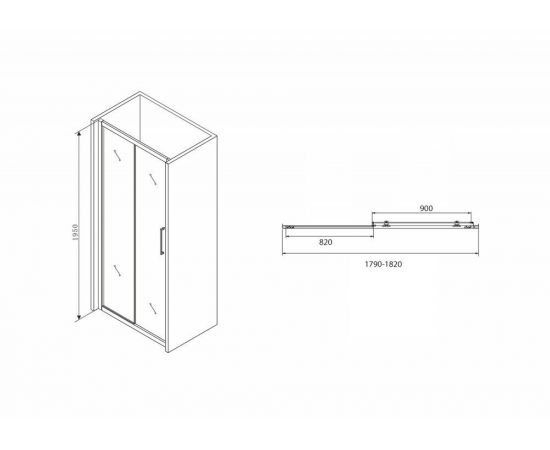 Душевая дверь ABBER Schwarzer Diamant AG30180BH_, изображение 5