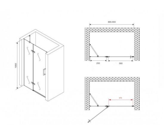 Душевая дверь Abber Zart AG08090_, изображение 4