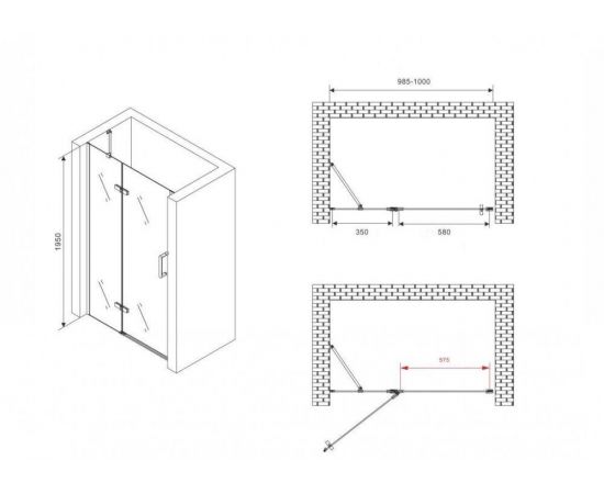 Душевая дверь Abber Zart AG08100_, изображение 4