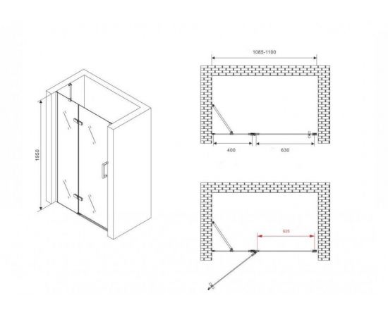 Душевая дверь Abber Zart AG08110_, изображение 4