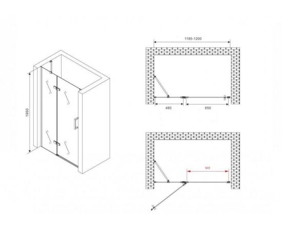 Душевая дверь Abber Zart AG08120_, изображение 4