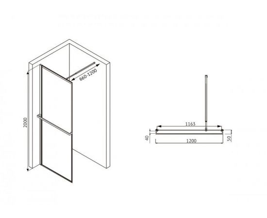 Душевая перегородка Abber Immer Offen AG60120B8_, изображение 4