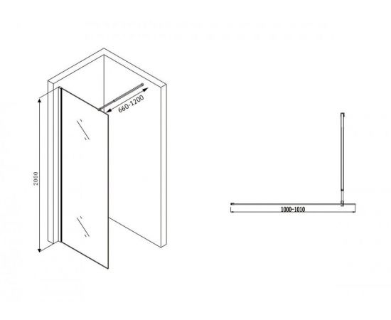 Душевая перегородка Abber Immer Offen AG61100B8_, изображение 4