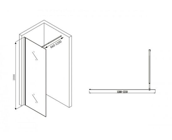 Душевая перегородка Abber Immer Offen AG61120B8_, изображение 4