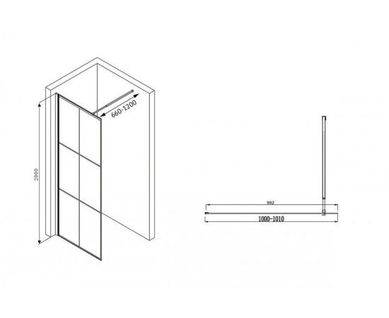 Душевая перегородка Abber Immer Offen AG62100B8_, изображение 4