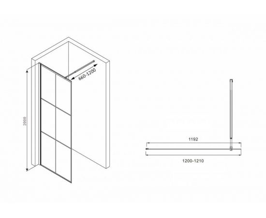 Душевая перегородка Abber Immer Offen AG62120B8_, изображение 4