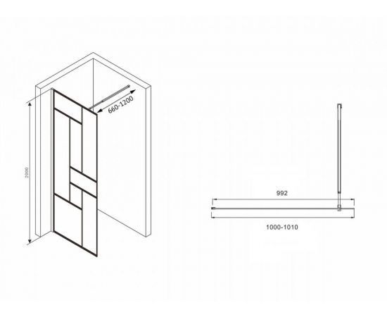 Душевая перегородка Abber Immer Offen AG63100B8_, изображение 4