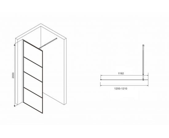 Душевая перегородка Abber Immer Offen AG65120B_, изображение 4