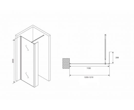 Душевая перегородка Abber Immer Offen AG66120B_, изображение 4