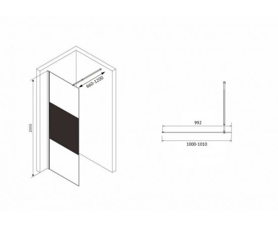 Душевая перегородка Abber Immer Offen AG69100BT_, изображение 3