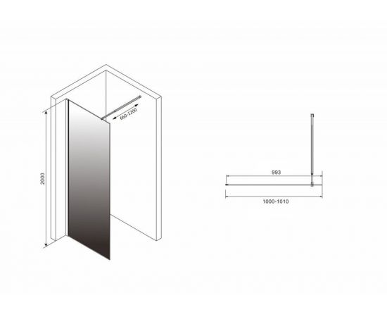 Душевая перегородка Abber Immer Offen AG69101BD_, изображение 3