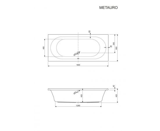 Акриловая ванна CEZARES METAURO-180-80-41-W37_, изображение 3