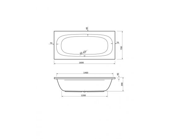 Акриловая ванна CEZARES PIAVE-160-70-42-W37_, изображение 3