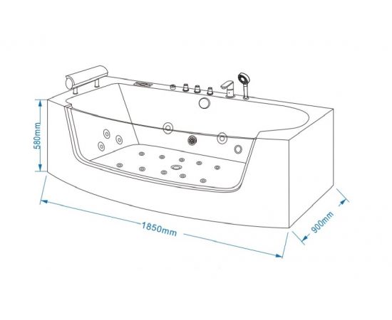 Ванна гидромассажная Grossman GR-18590 90x185x58 см_, изображение 7