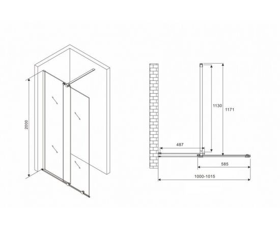 Душевая перегородка Abber Komfort AG09100B_, изображение 6