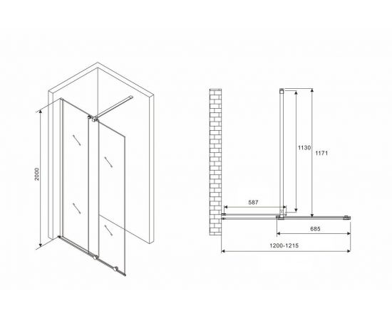 Душевая перегородка Abber Komfort AG09120_, изображение 5