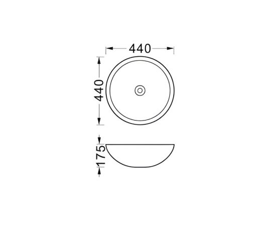 Раковина накладная для установки на столешницу Aquatek AQ5354-MB 440х440х175_, изображение 2