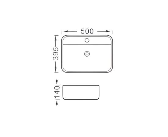 Раковина накладная для установки на столешницу Aquatek ВЕГА  AQ5506-MB 500х395х140_, изображение 2