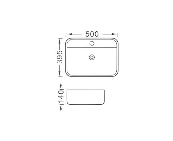 Раковина накладная для установки на столешницу Aquatek ВЕГА  AQ5506-MG 500х395х140_, изображение 2