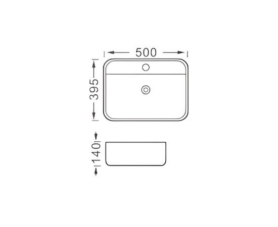 Раковина накладная для установки на столешницу Aquatek ВЕГА  AQ5506-MW 500х395х140_, изображение 2