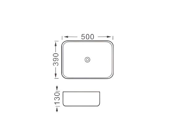 Раковина накладная для установки на столешницу Aquatek ВЕГА AQ5515-MB 500х390х130_, изображение 2