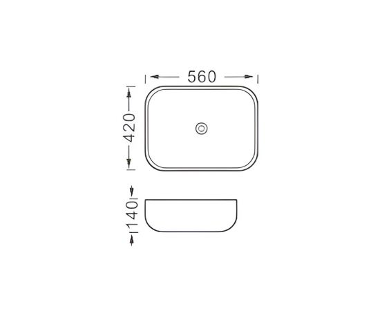 Раковина накладная для установки на столешницу Aquatek AQ5526-MW 560х420х140_, изображение 2