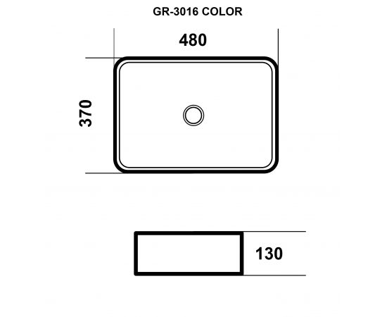 Раковина Grossman GR-3016BBL 480х370х130 черная_, изображение 3